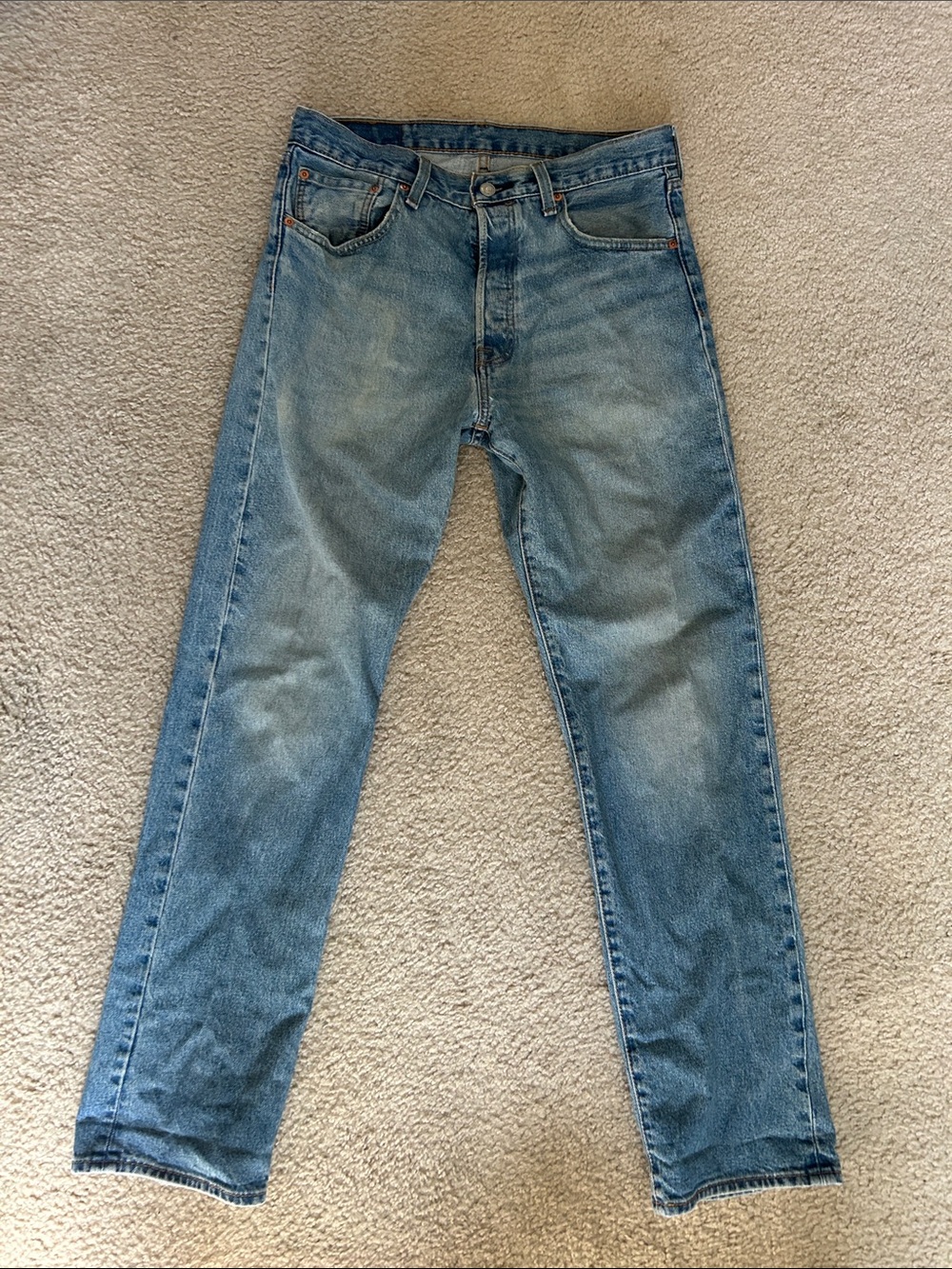 Men's Classic Light Blue Straight Leg Jeans